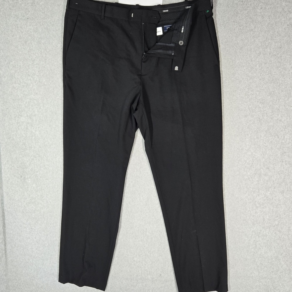 Izod Men Pants 38X32 Black Dress Performance Straight ComfortFlex  NWT